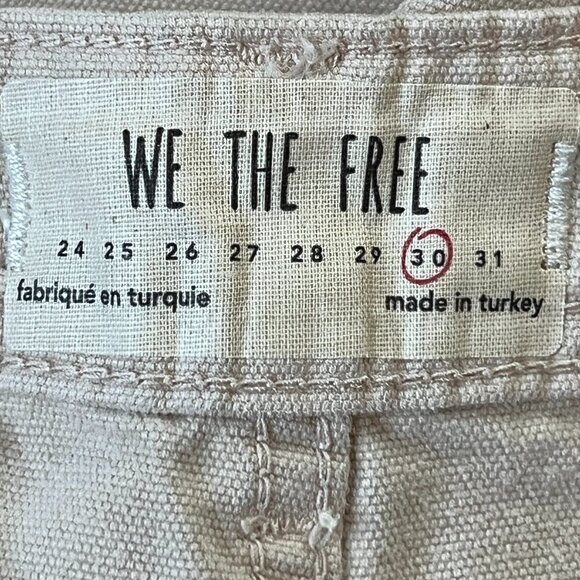 FP WE THE FREE Taupe HIGH RISE WIDE LEG FLAT FRONT COTTON BAGGIE PANTS -NWT - 30 - Picture 7 of 12